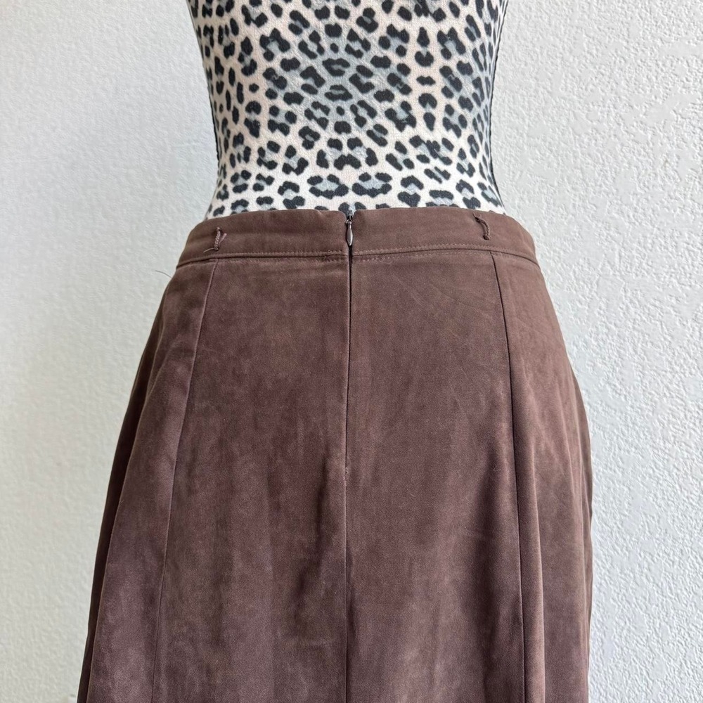 White Stag Brown vintage suede maxi skirt Size 6 - Picture 5 of 8